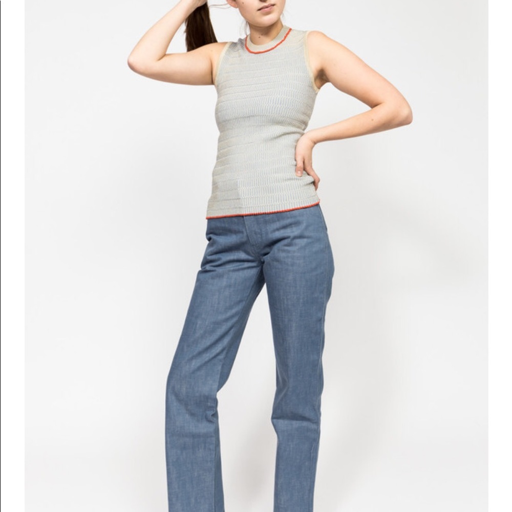 Trademark | NWT Rack Rib Shell Pale Blue Tank M - Picture 2 of 8